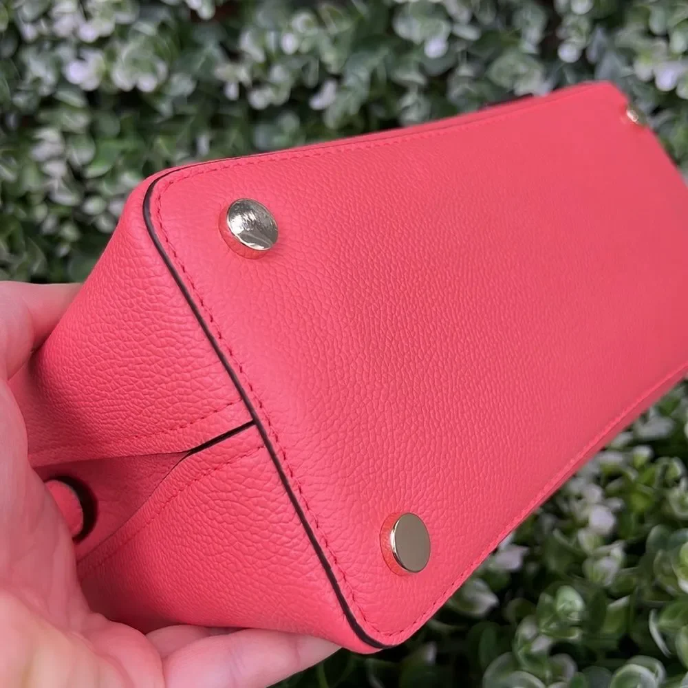 Kate Spade Margaux Pebbled Leather Medium Satchel LYCHEE